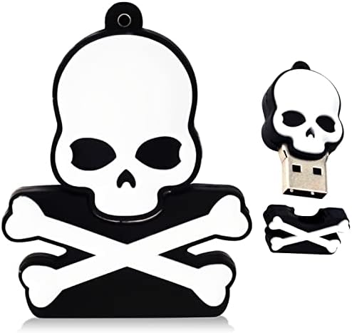 BorlterClamp 32 GB USB Flash Drive Cartoon Skeleton-Shaped Memory Stick Novelty Pen Drive Cool USB Drive Amazing Gifts, Yellow