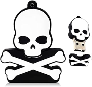 BorlterClamp 32 GB USB Flash Drive Cartoon Skeleton-Shaped Memory Stick Novelty Pen Drive Cool USB Drive Amazing Gifts, Yellow