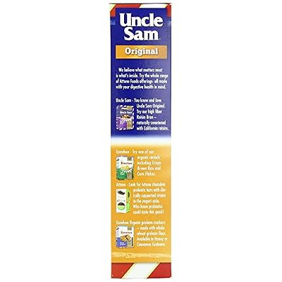 Uncle Sam Toasted Whole Wheat Berry Flakes & Flaxseed Original Cereal, 10-Ounce Boxes (Pack of 6)