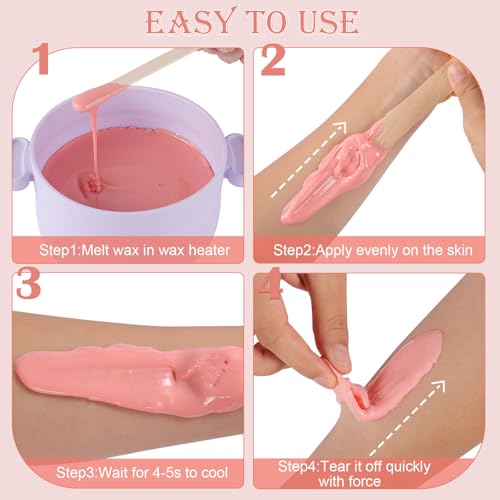 Image of PURPLESKY 5lbs Hard Wax Beads Bulk, Professional Hair Removal Wax Kit for Coarse Hair & Sensitive Skin, Low Temperature, Microwavable, Painless Brazilian, Bikini, Face, Leg, Body Home Use, Pink