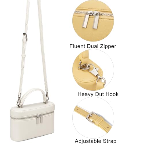 Image of Rejolly Vanity Case Handbag for Women Top-Handle PU Leather Purse Crossbody Shoulder Bag