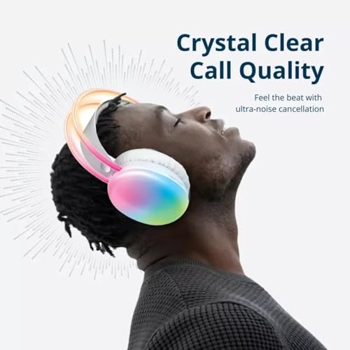 VEHOP Hydro RGB Light Wireless Bluetooth Over Ear Gaming Headphone, BT 5.3 with Low Latency Gaming, Upto 30H of Backup, Comfortable Earcups with... - Image 4