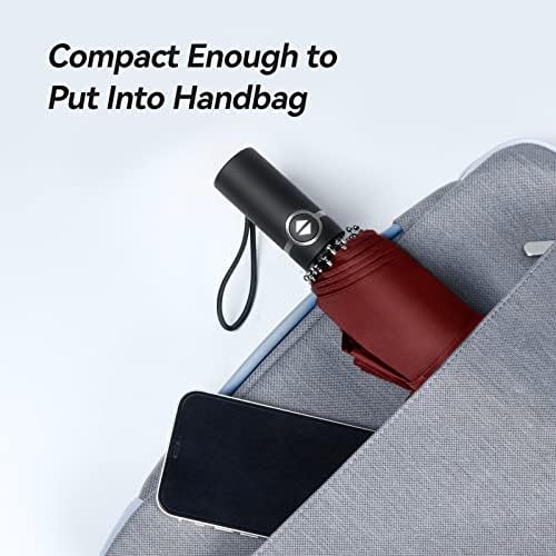 TechRise Large Windproof Umbrella, Wind Resistant Compact Travel Folding Umbrellas, Ladies Auto Open Close Strong Wind Proof Rain Proof with 10 Ribs golf umbrella collapsible for Men Women