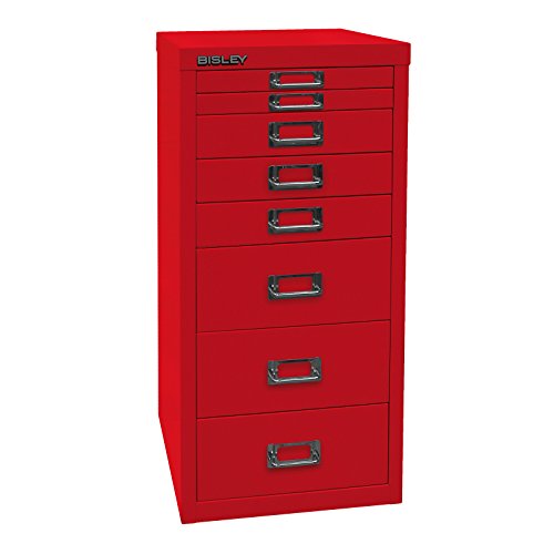 BISLEY MultiDrawer, 29er Serie, DIN A4, 8 Schubladen, Metall, 604 Grün, 38 x 27.9 x 59 cm