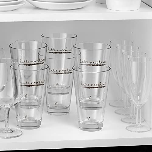 WMF Clever&More Latte Macchiato Gläser Set 12-teilig, Latte Machiatto-Gläser mit Löffel 280 ml, Latte Macchiato Glas mit Aufdruck… – Ansicht 5