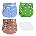 6PCS Pañales de Tela Impermeable, Bragas de Aprendizaje Calzones de Entrenamiento para Bebé ,Pañales Reutilizables Lavables para Bebés(azul + verde + café)