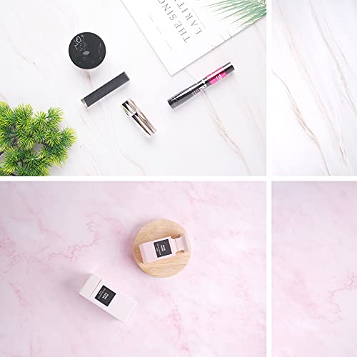 Meking 34x22in Double Sided Pink Marble Photography Backdrop Background Paper for Product, Flat Lay & Food Photo Shooting Tabletop Props