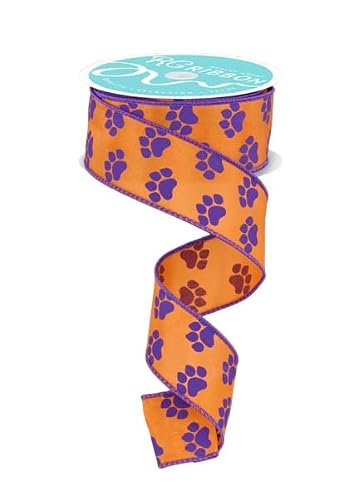 Paw Print Wired Edge Ribbon image
