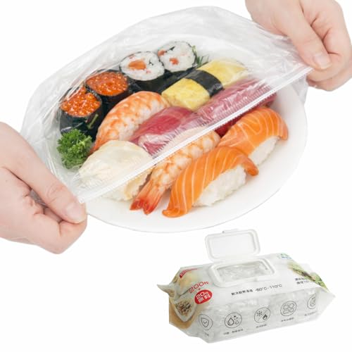 [TIAMORA]【220枚入・家事を時短】食品保存カバー ラップ代わり 電子レンジ対応 冷蔵保存OK 伸縮タイプ かぶせるだけ簡単 作り置き 残り物保存に便利の商品画像（Amazon）