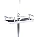 Fontic ABS Plastique Réglable Étagère de Douche Télescopique, Organiseur de salle de bain Porte-Savon pour Ranger Shampooing Savon, Montage Sans Perçage pour 19mm-25mm