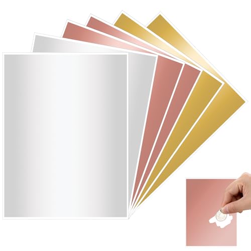 JIYIN Lot de 6 Grands Autocollants à Gratter, 27 × 20 cm Cartes à Gratter à faire Soi-même étiquettes à Gratter Dorées Cartes à Gratter DIY étiquette...