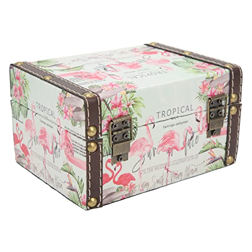 Pssopp Flamingo Print Jewelry Storage Box,Rectangle Antique Jewelry Box Trinket Storage Organizer Gift Box Chest Ring Case with Flamingo Print for Girl Women Gift - Image 8