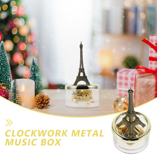 Caja de Vintage de Metal Dorado con Melodía de Cuerda Decorativa ELEOUTI 4