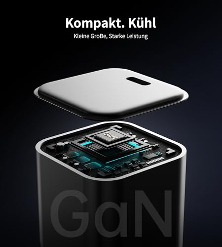 100W GaN USB C ladegerät - Superkleines USB-C Netzteil, Mini Schnellladegerät mit PD3.0 & PPS für MacBook Pro/Air, Laptops Notebooks, Kompatibel mit Lenovo ThinkPad Dell XPS iPad Pro