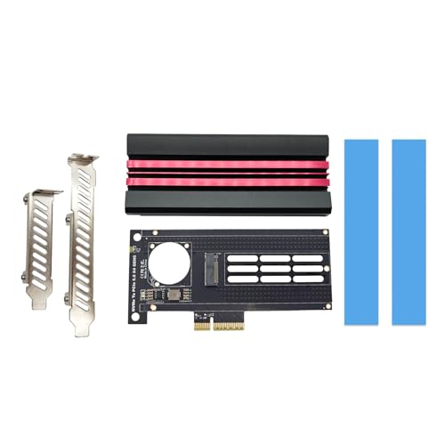 SAPGRC M.2 NVMe Gen5 to PCIe 5.0 Adapter Card, PCIe 5.0 M.2 SSD Expansion Card with Aluminum Heatsink and Dual Thermal Pads, Support PCIe 5.0/4.0/3.0 X16/X8/X4 for M.2 2280