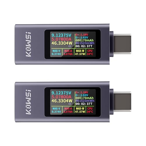 Image of 2Set USB C Tester Power Meter 4-30V 0-12A Type-C PD Digital Multimeter Voltage Current Tester Meter Power Bank Capacity Detector for USB Cable Charger