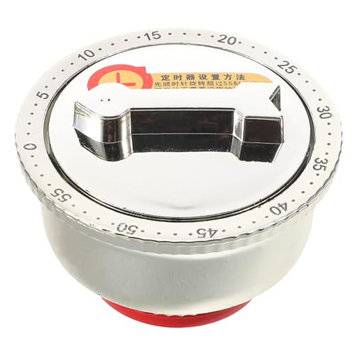 NUOBESTY Timer da Cucina Meccanico 60 Minuti Maniglia per Coperchio Pentola, Portatile senza Batterie, Resistente al Calore e Vapore, Promemoria Conto alla Rovescia per Cottura al Forno e a