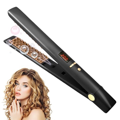 Hair Crimper, Crimping Tool Hair for Root Volumizing, Ceramic Hair Crimpers for Women with Adjustable Temperature & Negative Ion Auto Power Off Anti-Scald for Lasting Fluffy Root Volume (Black)