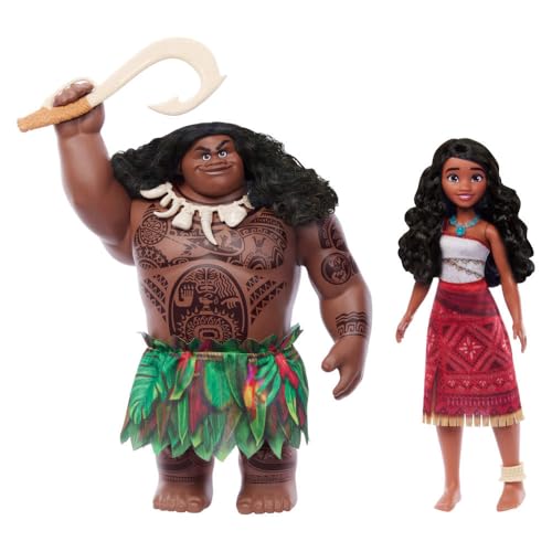 Mattel Disney Moana 2 Voyager 2 Puppen-Set, Moana & Maui Modepuppen in abnehmbaren Outfits mit 4 Zubehörteilen, inspiriert vom Film – Ansicht 6