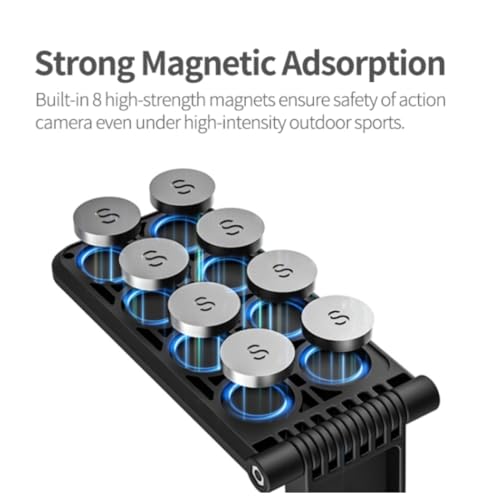 Image of ELFOG Magnetic Mount Stand Compatible with Insta360 X4 /X5 Camera Accessories Magnet Steering Holder Bracket with 1 /4 Screw compatiable for Insta-360 X4 /X5 /GO3 DJI OSMO Pocket 3