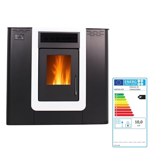 EIDER BIOMASA – Estufa de Pellets Pasillo 10 Canalizable 11,5 kW – Tolva 13 kg – Calienta hasta 220 m³ – Cámara Refractaria – Fundición – Cristal Limpio – Programable – Clase A+