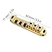1 Set Guitar Roller Bridge, Alloy Roller Saddle Bridge Replacement Part Electric Guitar Set for Style 6-String Electric Guitar (Gold)