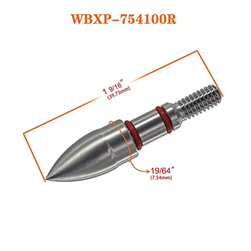Wisdom 100 Grains Arrow Field Points 19/64 Inch 7.54Mm Stainless Steel Bullet Point Archery Tip For Bow Hunting Target Practice Inserts 1 Dozen 12 Pcs #TOP4