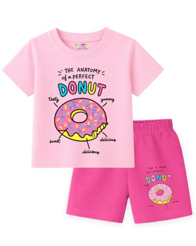 Image of Kuchipoo Girls Regular Fit Cotton T-Shirts and Shorts Set