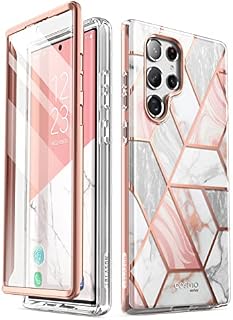 i-Blason Cosmo Protective Case for 6.8-Inch Samsung Galaxy S22 Ultra 5G (2022), Marble Pink