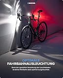 Büchel Fahrradlicht - BL 300 I StVZO zugelassen I Bis zu 13h Leuchtdauer I 30/15 LUX Leuchtstärke - Inkl. Batterien I fahrrad lichter led set, fahrradlicht vorne fahrradlicht set, Schwarz