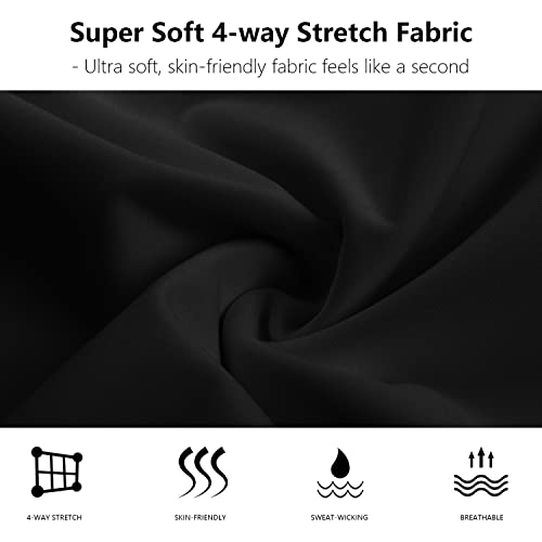 Foucome Women's Maternity Biker Shorts Over The Belly Pregnancy Yoga Workout Running Short Pants With Pockets 9" Black, L #TOP4