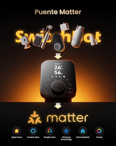 Miniatura 3 de Concentrador Domótico Inteligente Switchbot Hub 3 Comp. Matter. Mando A Distancia Ir Y Bluetooth, Funciona Como Termómetro E Higrómetro Wi-Fi. Compatible Con Alexa, Apple Homekit, Google Home E Ifttt.