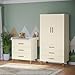 Bellabino Liri Kinderzimmer Set – 2-teiliges Babyzimmer Set mit Kinderkleiderschrank & Wickelkommode in Beige/Natur – Wickeltisch mit abnehmbaren Wickelaufsatz & Kleiderschrank für Kinderzimmer