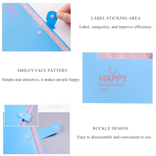 Meekye Fächermappe A4 mit 12 Fächern und 16 Stück Etikette, Dokumentenmappe A4 Ordnungsmappe Mappen Ordnersystem, Document Organizer Für Zuhause, Büro, Schule, Belege Und Auf Reisen Lila