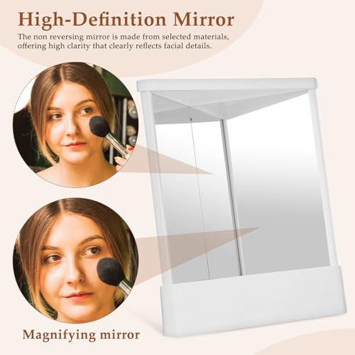 Espejo blanco para tocador reversible y con aumento ideal para tu rutina de belleza en casa 7