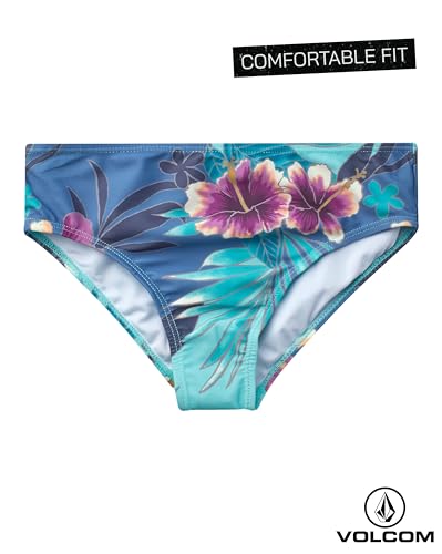Image of Volcom Girls' Swimsuit Set - 3 Piece UPF50+ High Neck Bikini Top, Bikini Bottom and Matching Swim Shorts for Girls (2T-16)