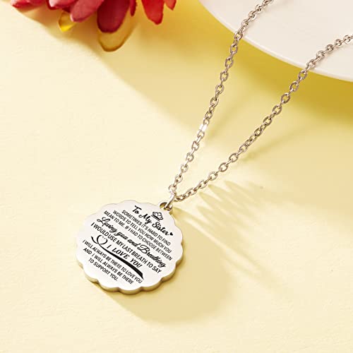 HOFOYA To My Daughter Inspirational Sunflower Pendnat Necklace,Sister Necklace from Sister Brother,Daughter Sister Granddaughter Birthday Gift,Mothers Day Valentines Gifts for Family or Friendship.4