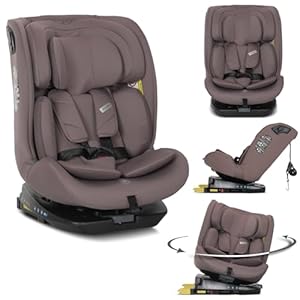 Lorelli Kindersitz drehbar 360 Grad i-Size 40-150cm mit Isofix, Mitwachsender Baby Autositz Rodeo, Gruppe 0+/1/2/3, 0-12 Jahre, 0-36 kg, Auto Babysitz ab Geburt, 5-Punkt-Gurt, Rosa