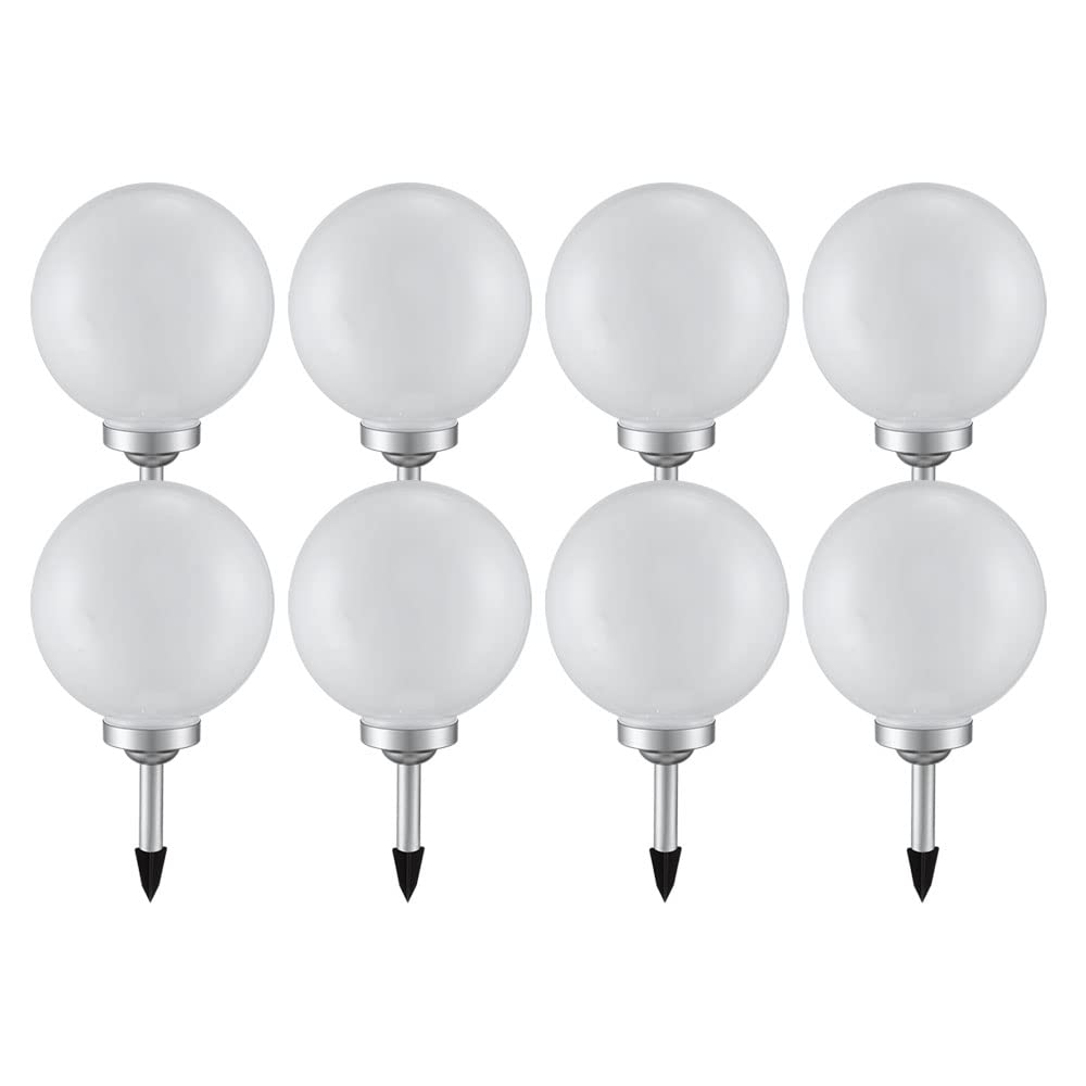 Solarleuchte Kugel Garten Kugelleuchte Solar LED Gartendeko Solarkugel für Außen 20 cm, Leuchtdauer ca. 6-8 Stunden, H 62 cm, 8er Set