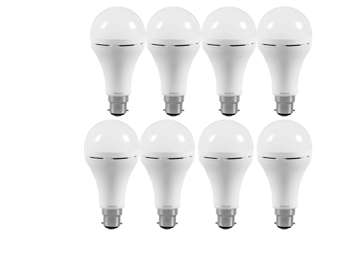 Havells 12W wattage Bulb | High CRI & High Efficiency | Energy Efficient | Mercury-Free | 4KV Surge Protection | 100 Lumens Per Watt |Cool Day Light (6500K) b22d(Pack of 8)-picture-32