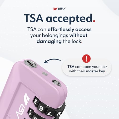 image for BV TSA Accepted Luggage Travel Lock, Set-Your-Own Combination Lock for