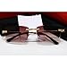 Rimless Luxury Unisex Square Trendy Retro 90's Fashion Stylish Hip Hop Brown Gradient Tint Lens Gold Wire Frame Sun Glasses Frameless Rectangle Summer Shades Sunglasses For Men And Women