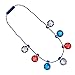 Red White Blue Firework Flashing Disco Balls Light Up Necklace