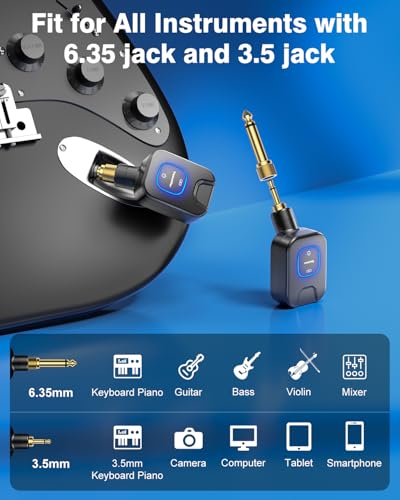 Image of Wireless Guitar System 5.8GHz Charging Box 30H Work for Guitar Bass