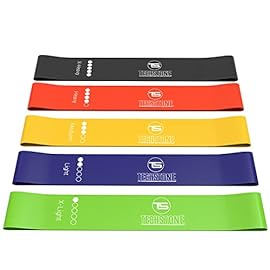 TechStone Resistance Bands Set for Men and Women, Pack of 5 Different Resistance Levels Elastic Band for Home Gym Long Exercise Workout – Great Fitness Equipment for Training, Yoga – Free Carrying Bag
