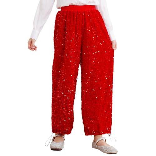 YiZYiF Toddler Baby Girls Jazz Dance Stage Performance Outfits Sparkling Long Trousers Ruffle Leggings3