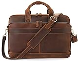 Jack&Chris Leather Briefcase for Men,Business Messenger Bag Laptop Bag Attache Case 15.6',MB005-9L