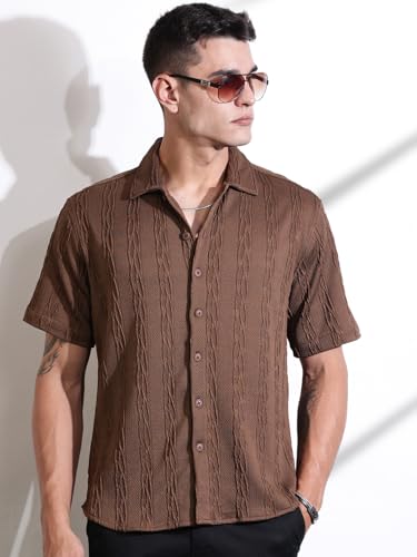 Image of Thomas Scott Men Polyester Blend Solid Oversized Fit Shirt