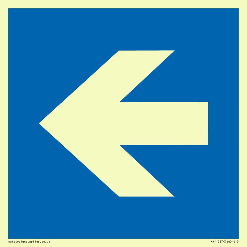 Custom Mandatory: Left arrow Sign - 150x150mm - S15