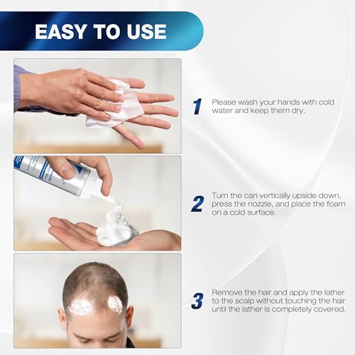 5% Minoxidil for Men Foam Hair Growth - Minoxidil Foam Hair Regrowth Treatment for Men, Topical Hair Loss Treatments, Extra Strength Thicker & Fuller Hair, 2 x 2.11 oz for 2 Months